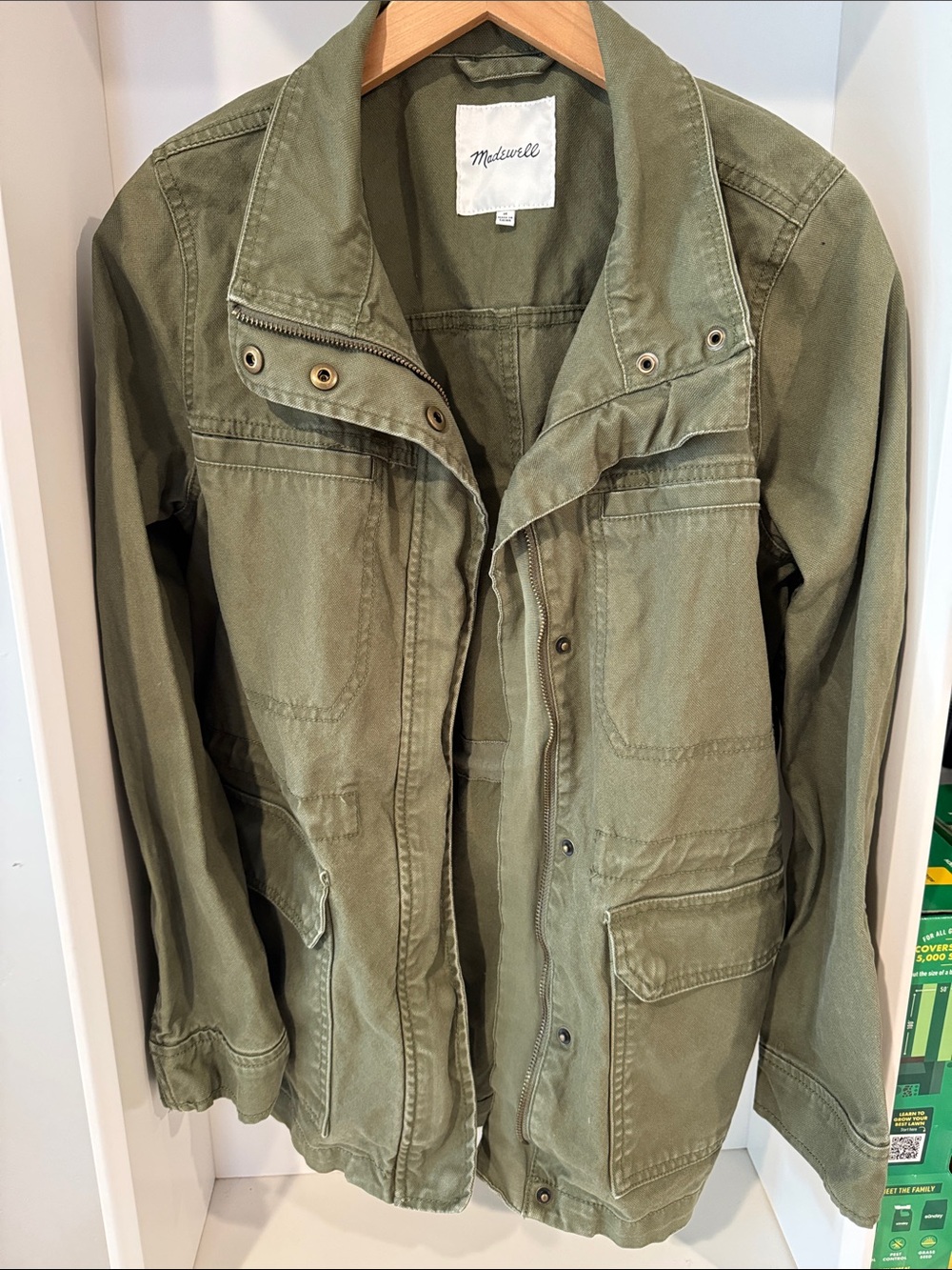 Madewell Military-Style Olive Green Utility Jacket